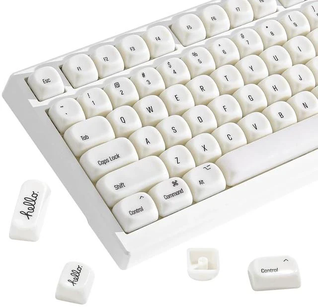 Alt view image 2 of 2 - 126-Key Ceramic keycaps Style, MOA Profile, Elegant Minimalist Design, Dye-Sublimated PC Keycaps wit