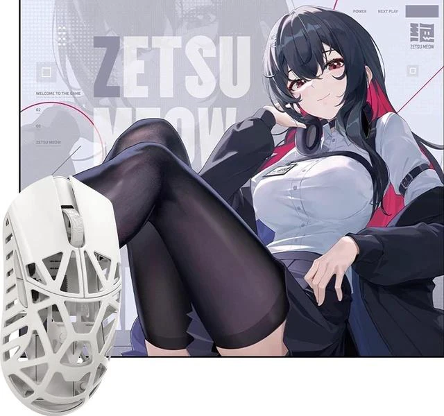 Main image of WLMOUSE Beast X Pro Magnesium Gaming Mouse(Milky White,OM Switch,Side Slits)+ZETSUMEOW JUE 2.0 Mouse Pad(White)