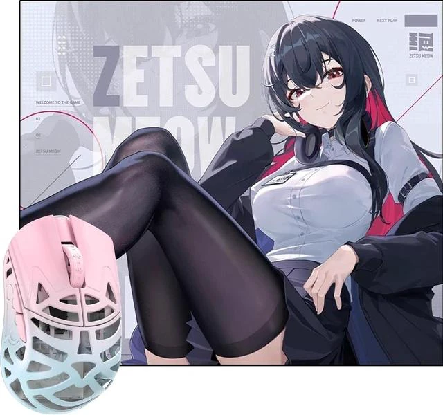 Main image of WLMOUSE Beast Miao Magnesium Gaming Mouse(Blue&Pink, OM Switch)+ZETSUMEOW JUE 2.0 Mouse Pad(White)