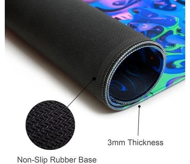 Alt view image 6 of 7 - Horror Skull Mouse Pad Large Waterproof Blacklight Colorful Skeleton Neon Gaming Non-Slip Rubber Base Mousemat Glow in The Dark Abstract Desk Mat for Office Home - 31.5 x 11.8 inches