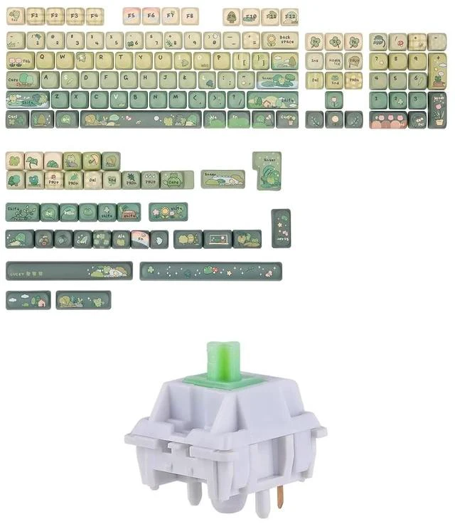 Alt view image 2 of 2 - X Cosydiaries Rainy Froggy Day Keycap Set with Flick Linear Mechanical Switch Set