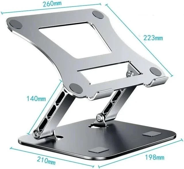 Alt view image 7 of 7 - Physowell Phone Tablet Stand Adjustable Aluminum Alloy laptop Tablet up to 17 "Laptop Portable Folding stand Cooling stand support Grey