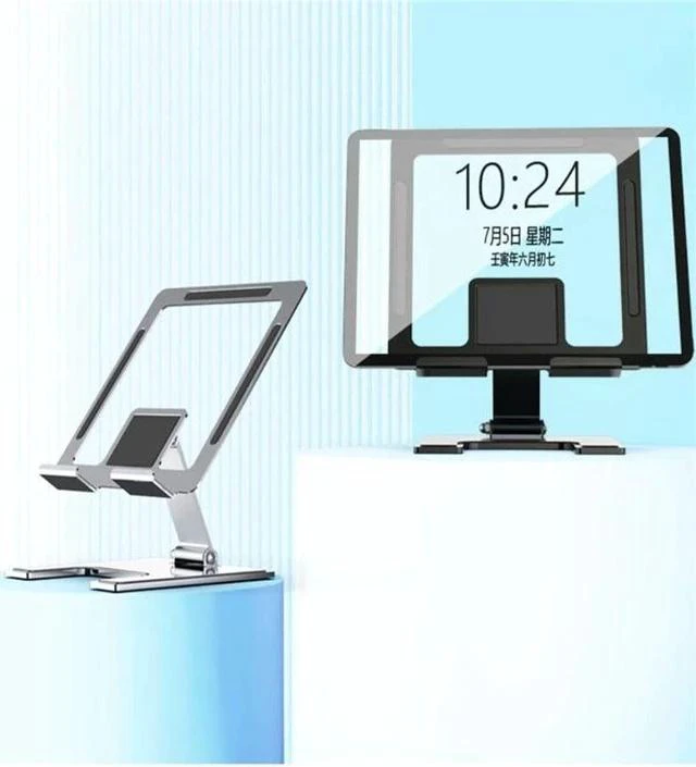 Alt view image 4 of 7 - Physowell Tablet Stand Holder Adjustable Tablet Stand for Desk Portable Monitors Stand Tablet Holder Travel Holder for Tablets Black
