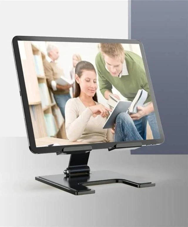 Alt view image 6 of 7 - Physowell Tablet Stand Holder Adjustable Tablet Stand for Desk Portable Monitors Stand Tablet Holder Travel Holder for Tablets Black