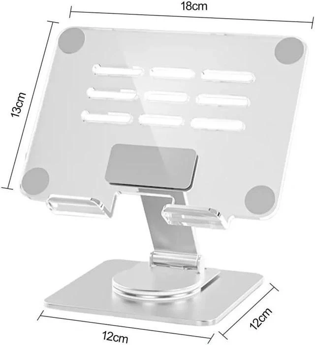 Alt view image 2 of 4 - Physowell Tablet Holder,acrylic iPad Stand, 360 Rotating Base,Foldable Adjustable Tablet Stand,Tablet Stand for Desk,Compatible with iPad Pro Air Mini 4 to 12.9-inchTablet B