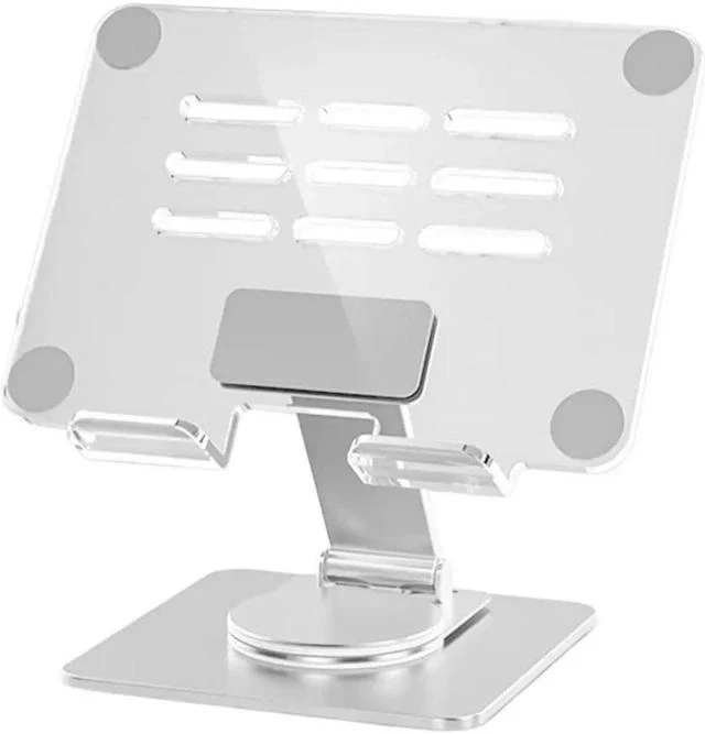 Alt view image 3 of 4 - Physowell Tablet Holder,acrylic iPad Stand, 360 Rotating Base,Foldable Adjustable Tablet Stand,Tablet Stand for Desk,Compatible with iPad Pro Air Mini 4 to 12.9-inchTablet B