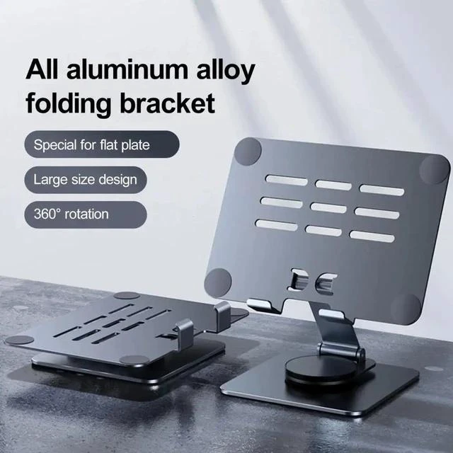 Main image of Physowell Tablet Holder,iPad Stand, 360 Rotating Base,Foldable Adjustable Tablet Stand,Tablet Stand for Desk,Compatible with iPad Pro Air Mini 4 to 12.9-inchTablet Grey