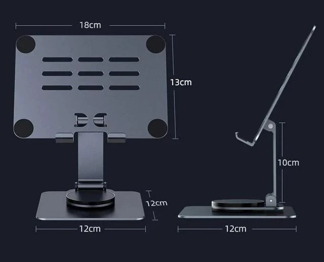 Alt view image 5 of 7 - Physowell Tablet Holder,iPad Stand, 360 Rotating Base,Foldable Adjustable Tablet Stand,Tablet Stand for Desk,Compatible with iPad Pro Air Mini 4 to 12.9-inchTablet Grey
