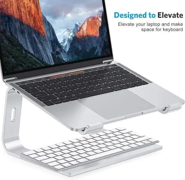 Alt view image 4 of 7 - Laptop Stand Detachable Laptop Mount Aluminum Laptop Holder Stand for Desk Compatible with MacBook Air/Pro HP and All Laptops (11-16 inch) Silver