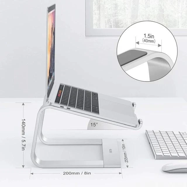Alt view image 2 of 7 - Laptop Stand Detachable Laptop Mount Aluminum Laptop Holder Stand for Desk Compatible with MacBook Air/Pro HP and All Laptops (11-16 inch) Silver