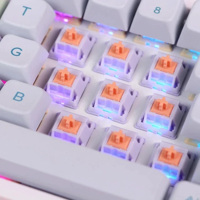 Alt view image 4 of 6 - Mechanical Switches Set for Mechanical Gaming Keyboard, 100 Pieces, Pre-Lubed Switch, Linear/Tactile/Clicky, 5-Pin Creamy Switch with MX Keycaps (Wisteria(Tactile))