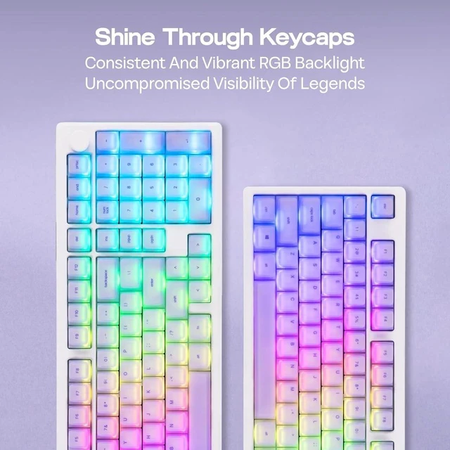 Alt view image 4 of 7 - AegisSil Keycap Set, Silicone Material, Cherry Profile, 113 Keys, 65%/75%/96%/Full Size, Custom Keyboard Keycaps Set for Cherry MX, Kailh, Outemu, Gateron Mechanical Gaming Keyboard (Purple)