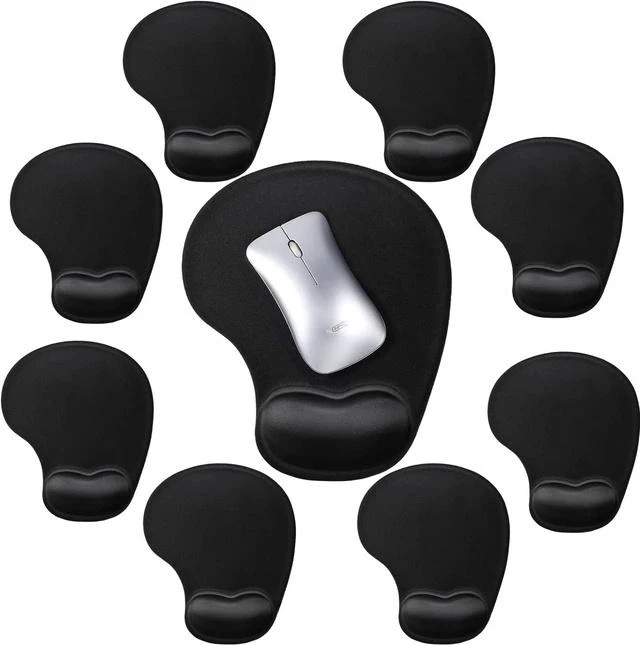 Main image of 9 Pcs Ergonomic Mouse Pad with Gel Wrist Rest Memory Foam Comfortable Mousepad with Non-Slip PU Base for Pain Relief Computer Cafe Home Office Desk Accessories