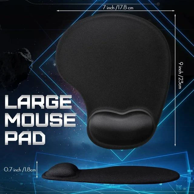 Alt view image 6 of 7 - 9 Pcs Ergonomic Mouse Pad with Gel Wrist Rest Memory Foam Comfortable Mousepad with Non-Slip PU Base for Pain Relief Computer Cafe Home Office Desk Accessories