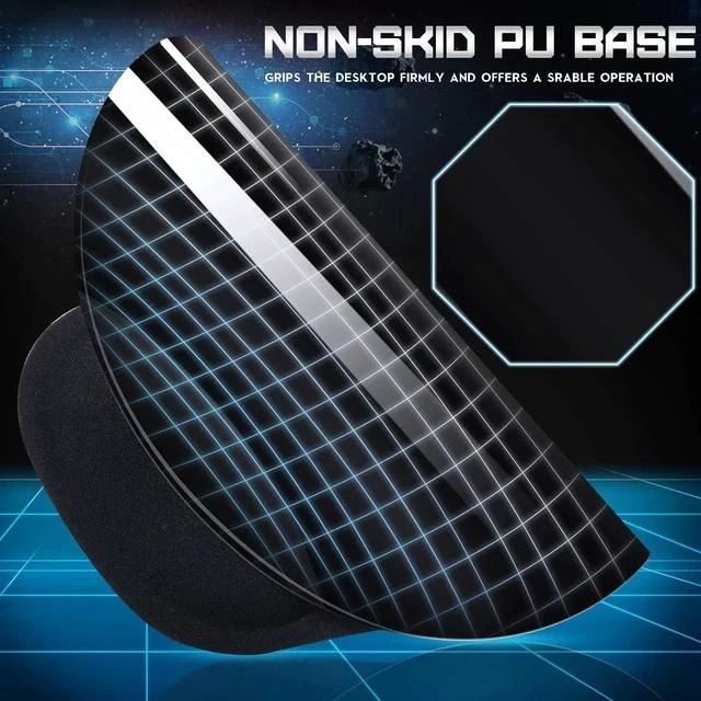 Alt view image 7 of 7 - 9 Pcs Ergonomic Mouse Pad with Gel Wrist Rest Memory Foam Comfortable Mousepad with Non-Slip PU Base for Pain Relief Computer Cafe Home Office Desk Accessories