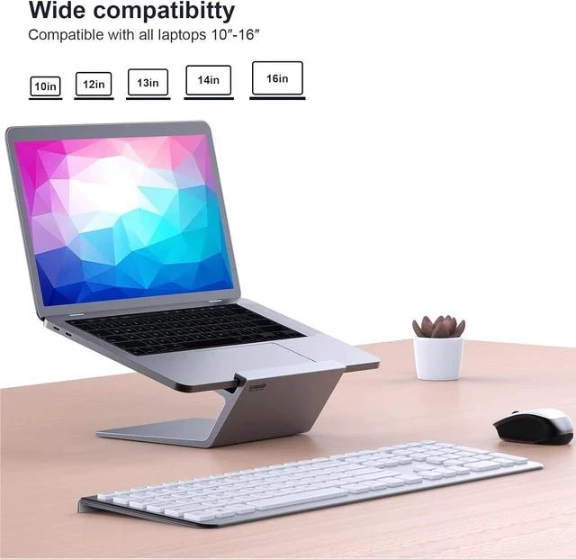 Alt view image 3 of 7 - Laptop Stand Aluminum Notebook Holder Riser Heat-Vent for MacBook Air/Pro HP Surface 11-16 inches Notebook