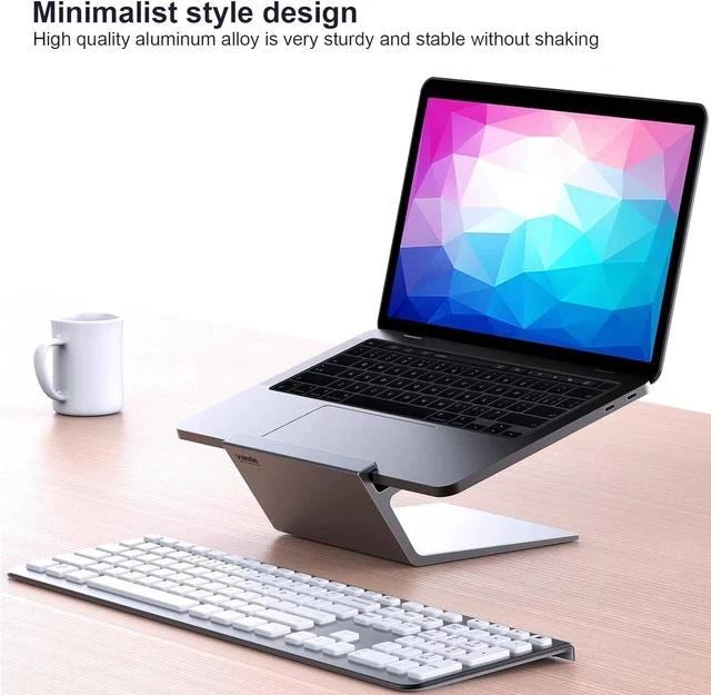 Alt view image 2 of 7 - Laptop Stand Aluminum Notebook Holder Riser Heat-Vent for MacBook Air/Pro HP Surface 11-16 inches Notebook