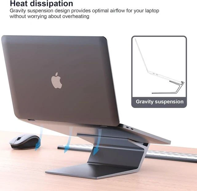 Alt view image 5 of 7 - Laptop Stand Aluminum Notebook Holder Riser Heat-Vent for MacBook Air/Pro HP Surface 11-16 inches Notebook