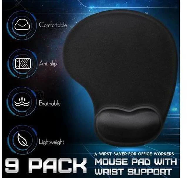 Alt view image 2 of 7 - 9 Pcs Ergonomic Mouse Pad with Gel Wrist Rest Memory Foam Comfortable Mousepad with Non-Slip PU Base for Pain Relief Computer Cafe Home Office Desk Accessories