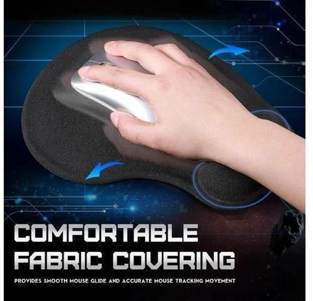 Alt view image 5 of 7 - 9 Pcs Ergonomic Mouse Pad with Gel Wrist Rest Memory Foam Comfortable Mousepad with Non-Slip PU Base for Pain Relief Computer Cafe Home Office Desk Accessories