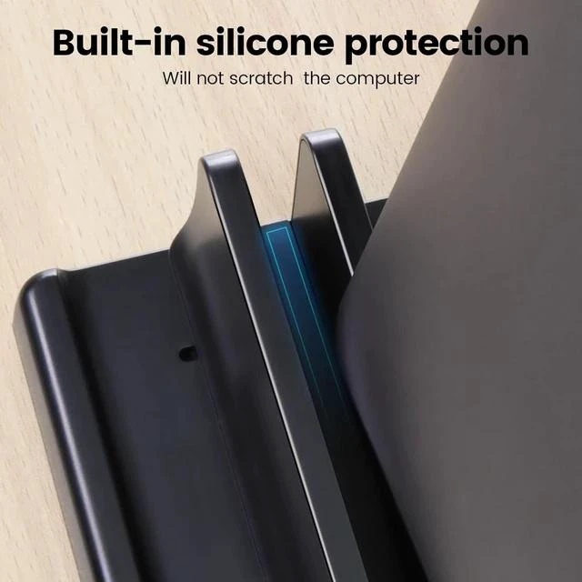 Alt view image 4 of 7 - 3 in 1 Vertical Laptop Stand Holder Adjustable ABS Plastic Desktop Notebook Dock Vertical Laptop Stand Space-Saving for All MacBook/Surface//HP//Chrome Book