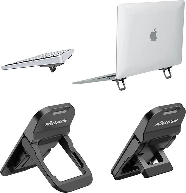Main image of Portable Laptop Stand with 3 Adjustable Angles Flip Keyboard Riser Feet for Most Keyboards Computer Keyboard Stand for Desktop MacBook HP and Other 10-17 Inches Laptop Feet Riser Black