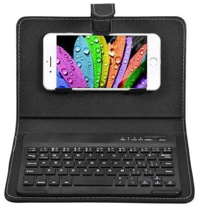 Main image of VBESTLIFE Bluetooth Keyboard Sleeve, Universal Bluetooth Keyboard Sleeve with Stand Compatible with 4.5''-6.8'' Cellphone for Android, for and for iOS Phones(Black)