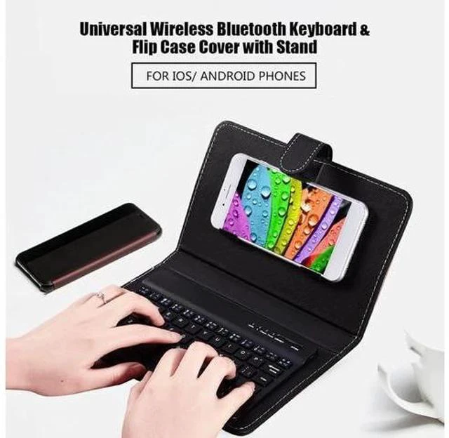 Alt view image 2 of 5 - VBESTLIFE Bluetooth Keyboard Sleeve, Universal Bluetooth Keyboard Sleeve with Stand Compatible with 4.5''-6.8'' Cellphone for Android, for and for iOS Phones(Black)