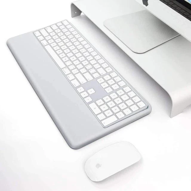 Alt view image 7 of 7 - Wrist Rest Ergonomic Keyboard Stand Compatible with Wireless Magic Keyboard 2 with Numeric Keypad (Gray Silicone)