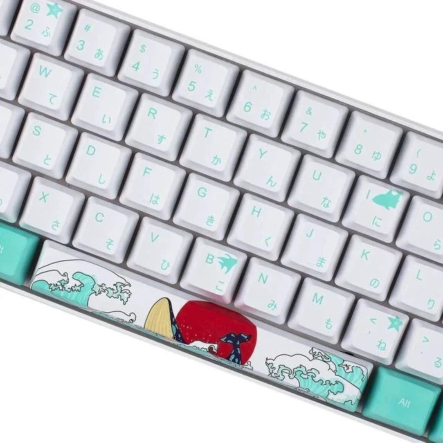 Alt view image 4 of 7 - (Only Keycaps 60% PBT Keycaps Set OEM Profile for MX Switches Mechanical Gaming Keyboard GK61 64 (Coral Sea Japanese)