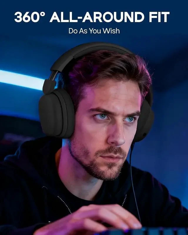 Alt view image 5 of 7 - X Aula G7 Pro Wireless Gaming Headset, Dual Mode BT5.3 & 2.4GHz, 7.1 Surround Sound, 80+ Hour Battery, RGB Light, with Noise Canceling Mic for PS5, PS4, Switch, PC (Black)