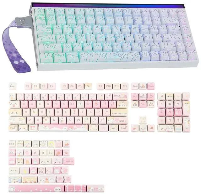 Main image of Aula Hero84 HE Wired Magnetic Gaming Keyboard with KiiBoom x Maorbeng Meow Meow Squad Keycaps Set