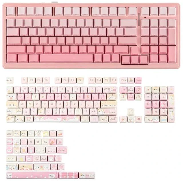 Main image of Aula F99 96% Gaming Keyboard with KiiBoom x Maorbeng Meow Meow Squad Keycaps Set