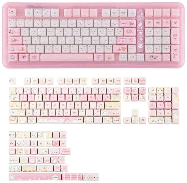 Main image of Phantom98 Lite 96% Mechanical Gaming Keyboard with Cute Cat Keycaps Set