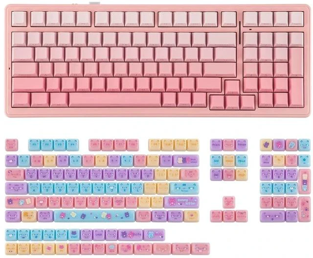 Main image of Aula F99 96% Gaming Keyboard with KiiBOOM Meow Pudding Keycaps Set