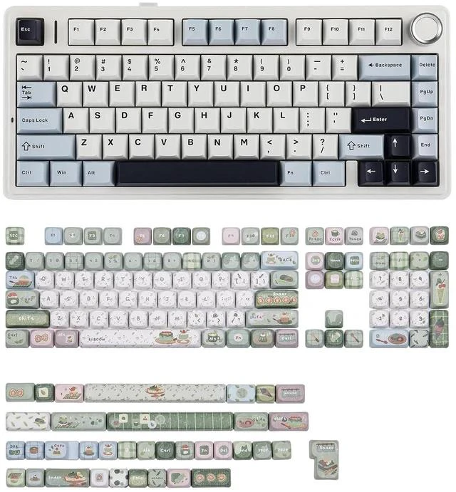 Main image of Aula F75 PRO 75% Gaming Keyboard with KiiBoom Sprout Picnic Keycap Set