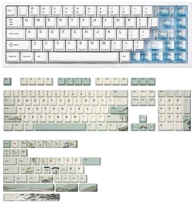 Main image of AL65 Wireless Mechanical Keyboard(White, Gateron Zero),Spring Tea Keycap Cherry(Cherry Profile, Spri