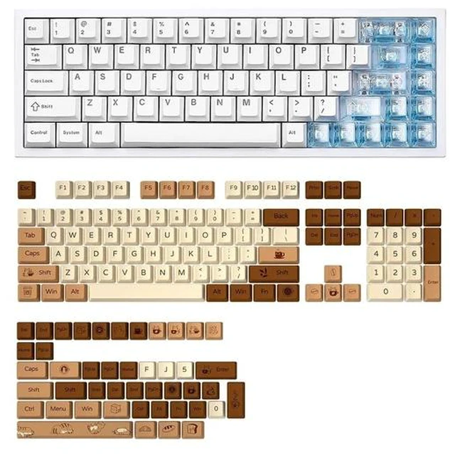 Alt view image 2 of 2 - AL65 Wireless Mechanical Keyboard(White, Gateron Zero), Coffee Cat Dye Sub PBT Keycaps(Cherry Profil