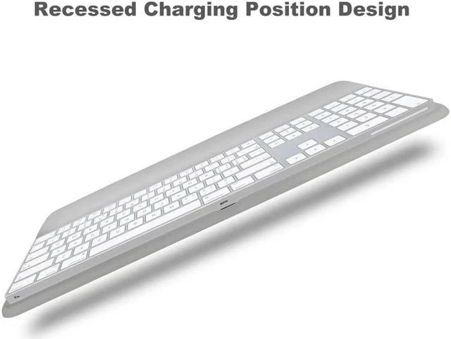 Alt view image 5 of 7 - Wrist Rest Ergonomic Keyboard Stand Compatible with Wireless Magic Keyboard 2 with Numeric Keypad (Gray Silicone)
