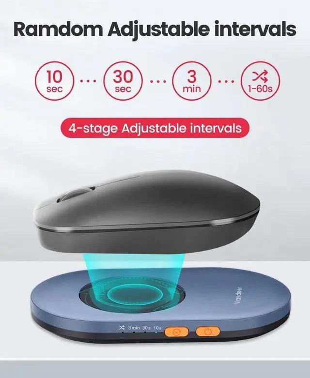 Alt view image 3 of 7 - Ultra Slim Mouse Mover, Air 3 Mouse Jiggler with Adjustable Interval Timer, Undetectable & Noiseless, Simulates Realistic Mouse Movement, Driver-Free for Keeping The PC Active and Secure