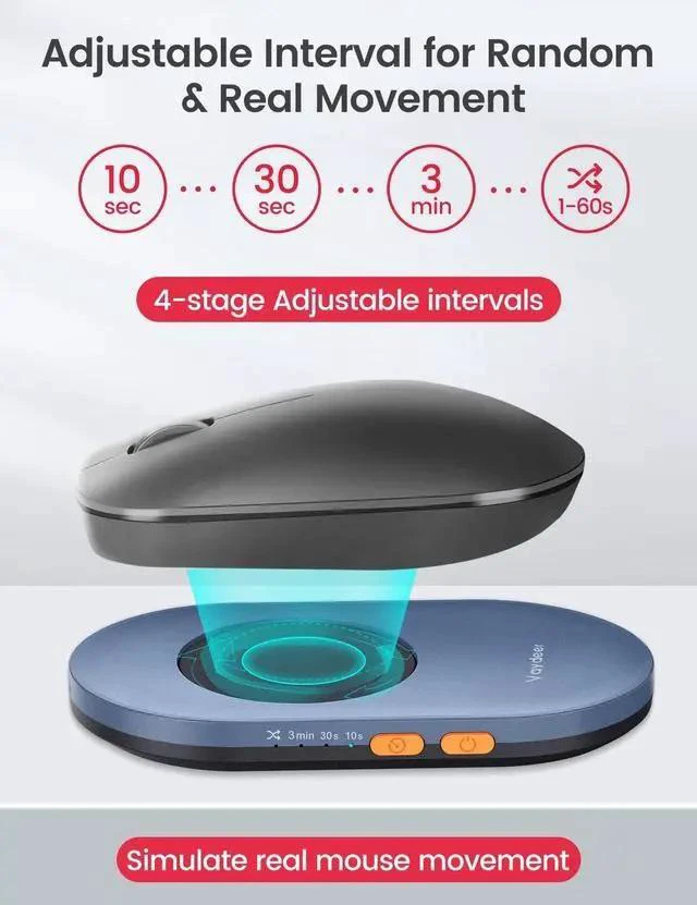 Alt view image 3 of 6 - Ultra Slim Mouse Mover, Air 3 Mouse Jiggler with Adjustable Interval Timer, Undetectable & Noiseless, Simulates Realistic Movement, Driver-Free Shaker for Keeping The PC Active (Light Purple)
