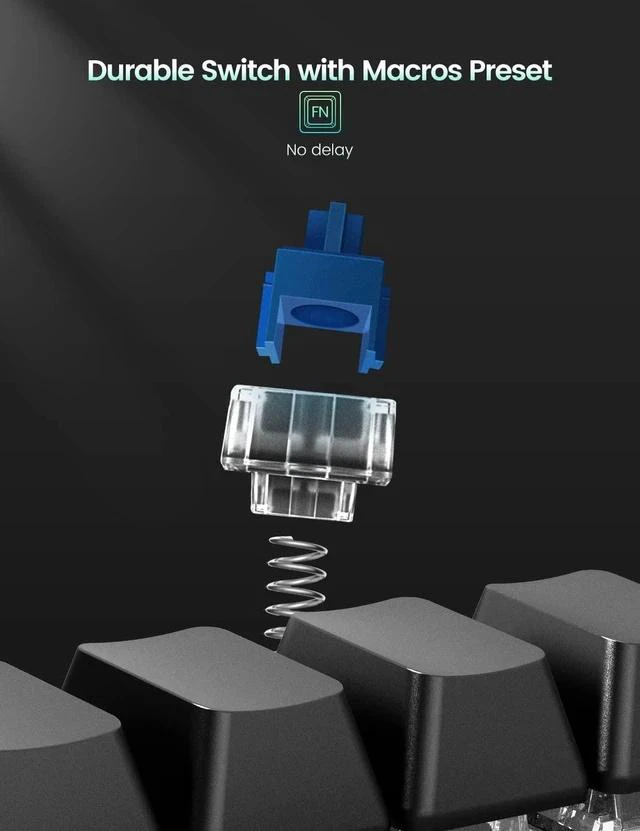 Alt view image 5 of 7 - 4 Fully Programmable Keys with Floating Window and Macro Multifunctional Keypad, One-Handed Mechanical Keyboard Support NKRO, Hotkeys, One-Click Start, Compatible with iOS,Windows