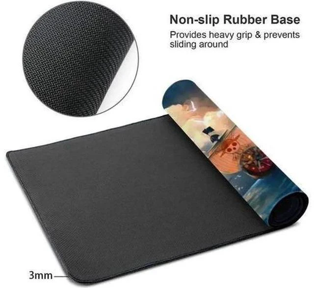 Alt view image 2 of 5 - Anime One Piece Mouse Pad,Extended Gaming Mouse Pad with Stitched Edges, Large Mouse pad with Non-Slip Rubber Base for Work & Gaming, Office & Home,35.4x15.7inch