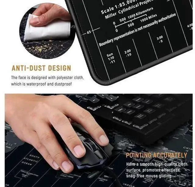 Alt view image 3 of 7 - Large Gaming Mouse Pad Extended Desk Mat XXL Mousepad with Non-Slip Keyboard Pad for Office Laptop Computer and PC - 35.4 x 15.7 inches World Map
