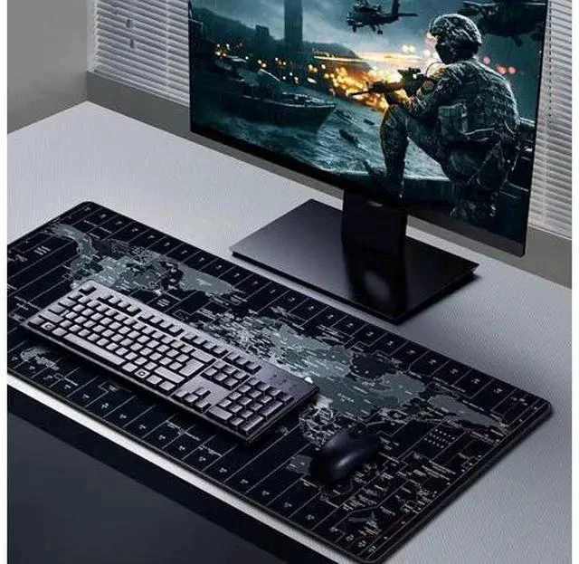 Alt view image 5 of 7 - Large Gaming Mouse Pad Extended Desk Mat XXL Mousepad with Non-Slip Keyboard Pad for Office Laptop Computer and PC - 35.4 x 15.7 inches World Map