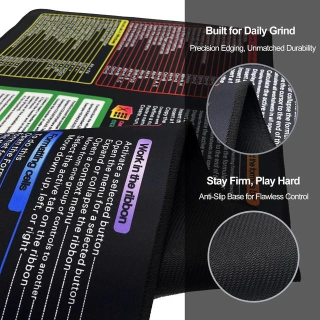 Alt view image 3 of 7 - Efficiency Boost Excel Shortcut Keys Mouse Pad - Quick Reference Guide XXL Mouse Pad for Keyboard Shortcuts-90x40 Excelcut