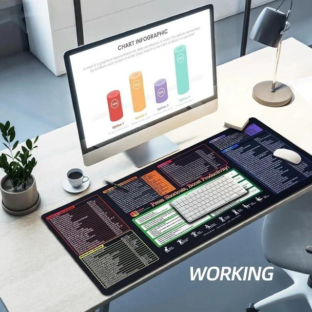 Alt view image 5 of 7 - Efficiency Boost Excel Shortcut Keys Mouse Pad - Quick Reference Guide XXL Mouse Pad for Keyboard Shortcuts-90x40 Excelcut