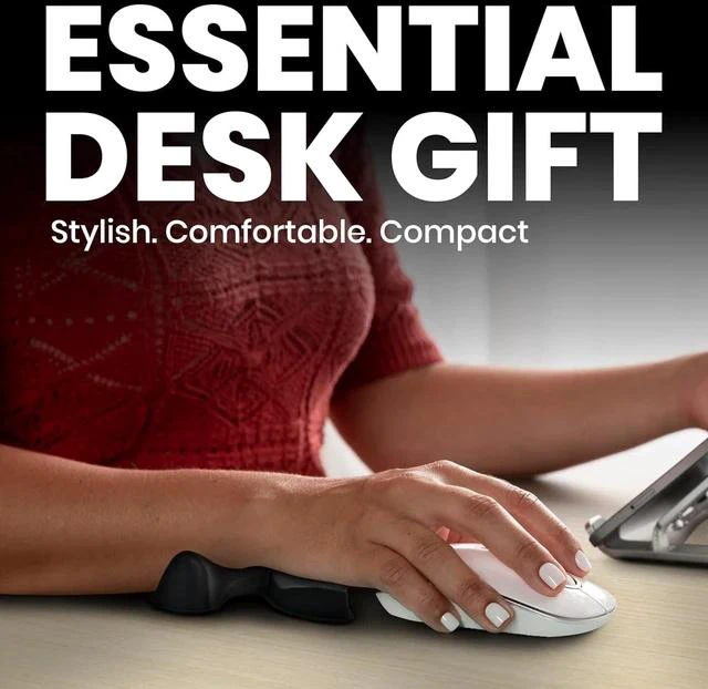 Alt view image 2 of 7 - Ergonomic Wrist Rest for Mouse - Desk Mouse Pad Wrist Support Smooth-Glide Comfortable Curved Design for Gaming Office or Home Use - Black