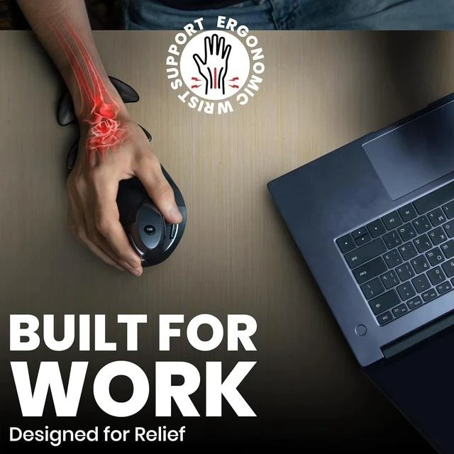 Alt view image 4 of 7 - Ergonomic Wrist Rest for Mouse - Desk Mouse Pad Wrist Support Smooth-Glide Comfortable Curved Design for Gaming Office or Home Use - Black