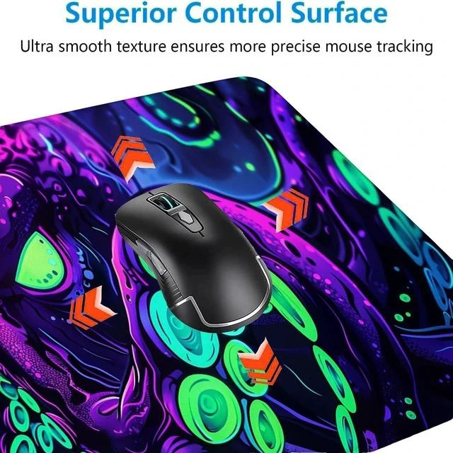 Alt view image 5 of 7 - Octopus Desk Mat Gaming Mouse Pad Neon Cthulhu Monster Cool XL Mouse Pad Large Mousepad Extended Laptop Keyboard Mat Gaming Desk Pad Mouse Mat Office Computer Keyboard Laptop Home 31.5x11.8
